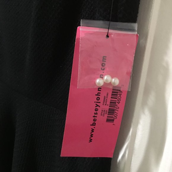 Betsey Johnson Beaded Pearl Peter Pan Collar Dress, sleevelss, size 6 NEW - Picture 6 of 11